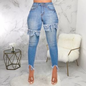 Trendy Tassled Skinny jeans